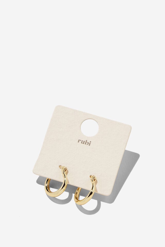 Cotton On Small Hoop Earring Up Gold Tubular