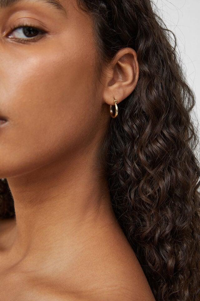 cotton on Small Hoop Earring up gold tubular