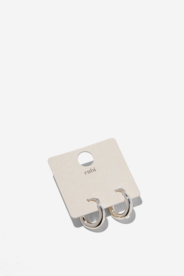 Cotton On Small Hoop Earring Up Silver Tube