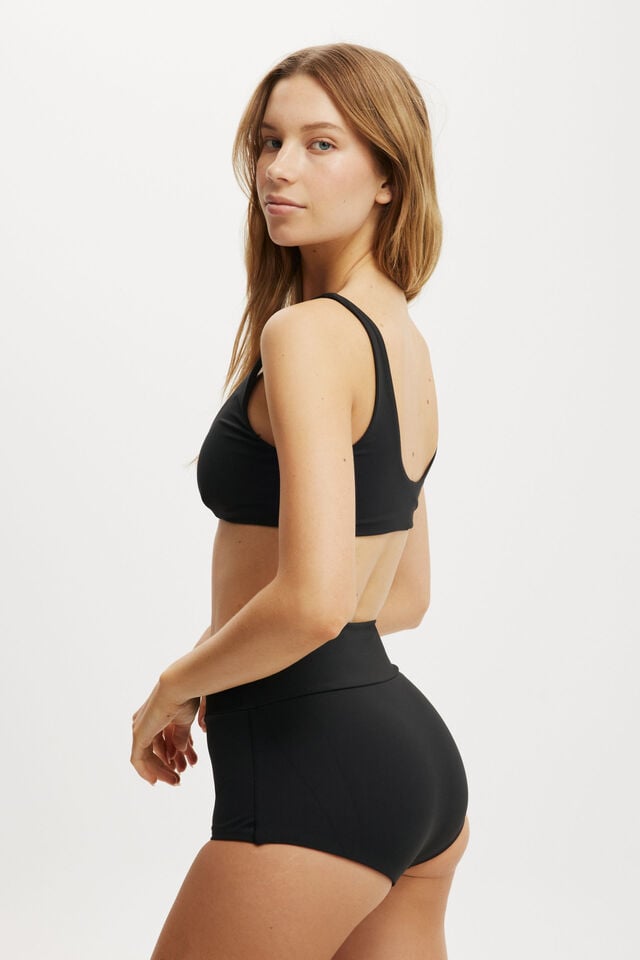 Cotton On Smoothing Plunge Front Bikini Top Black