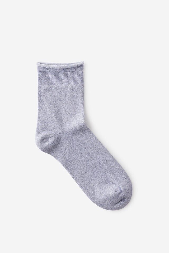 cotton on Sparkle Mid Crew Sock lilac