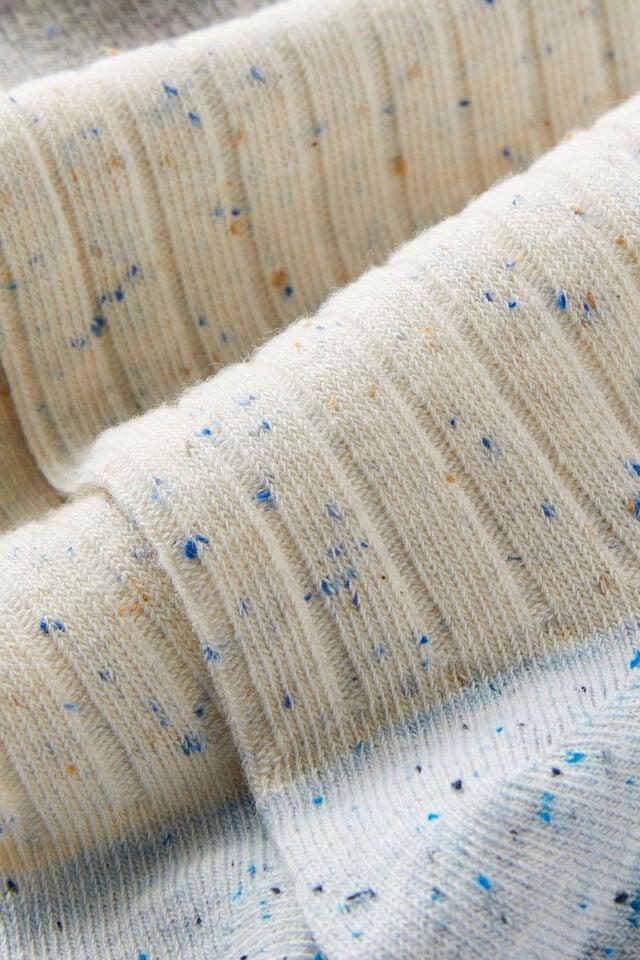 Cotton On Speckle Crew Sock Blue Speck