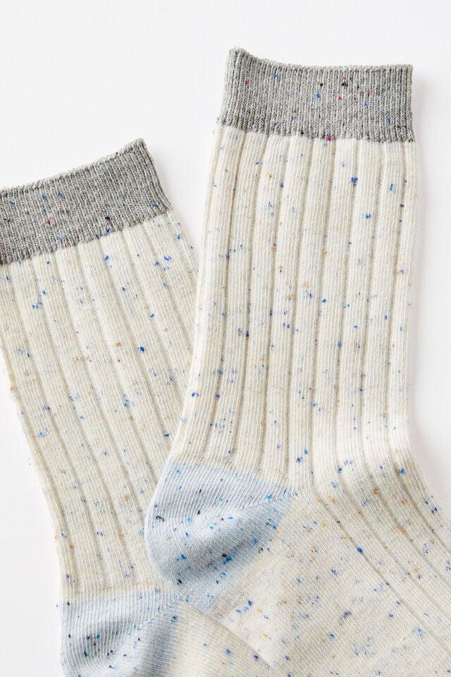 Cotton On Speckle Crew Sock Blue Speck