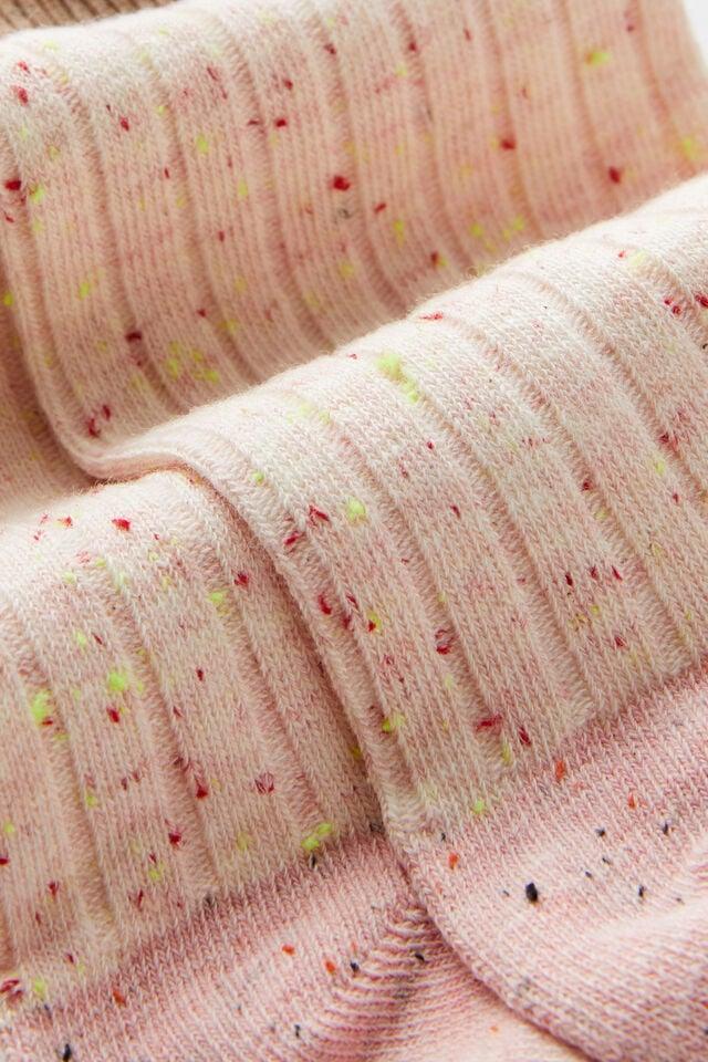 Cotton On Speckle Crew Sock Pink Speck