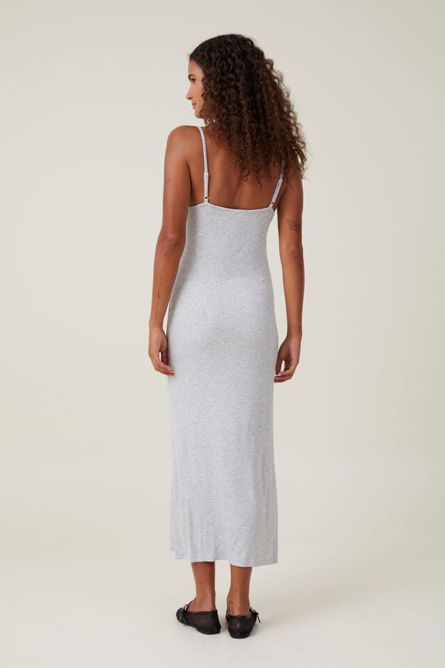 Cotton On Staple 90S Slip Maxi Dress Grey Marle