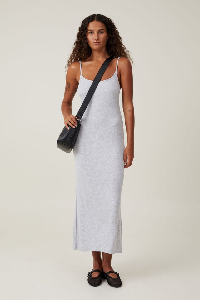 cotton on Staple 90S Slip Maxi Dress grey marle