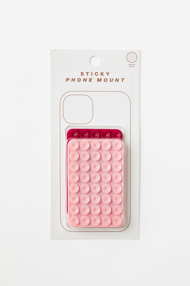 cotton on Sticky Phone Mount Duo rectangle pink