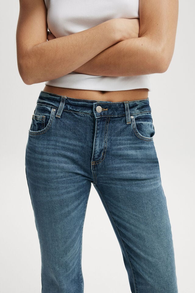 Cotton On Stretch Bootcut Flare Jean Bottle Blue