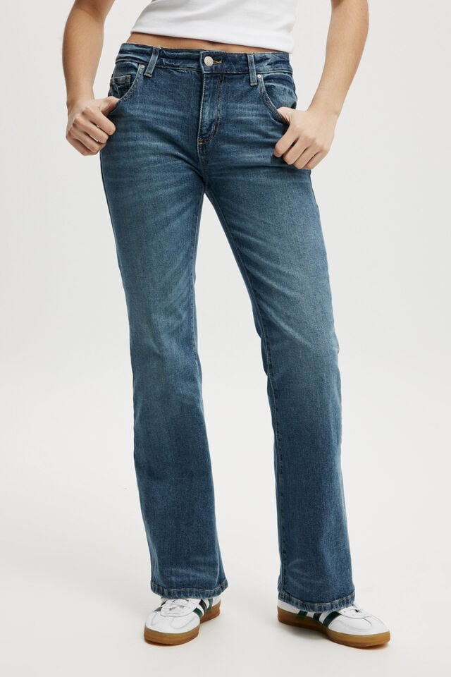 Cotton On Stretch Bootcut Flare Jean Bottle Blue