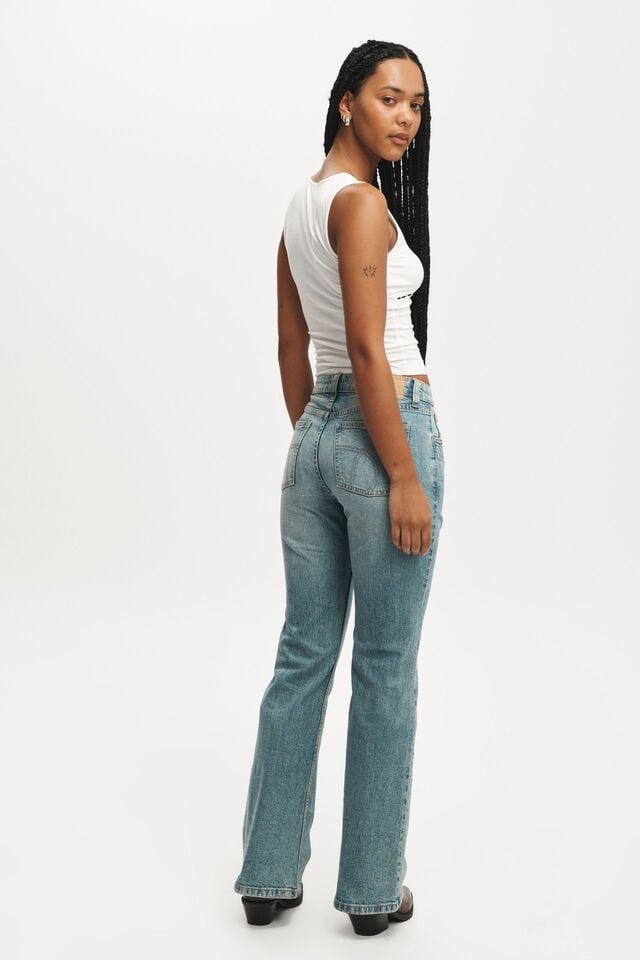 Cotton On Stretch Bootcut Flare Jean Jewel Blue