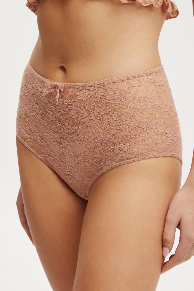 Cotton On Stretch Lace Boyshort Brief Nougat