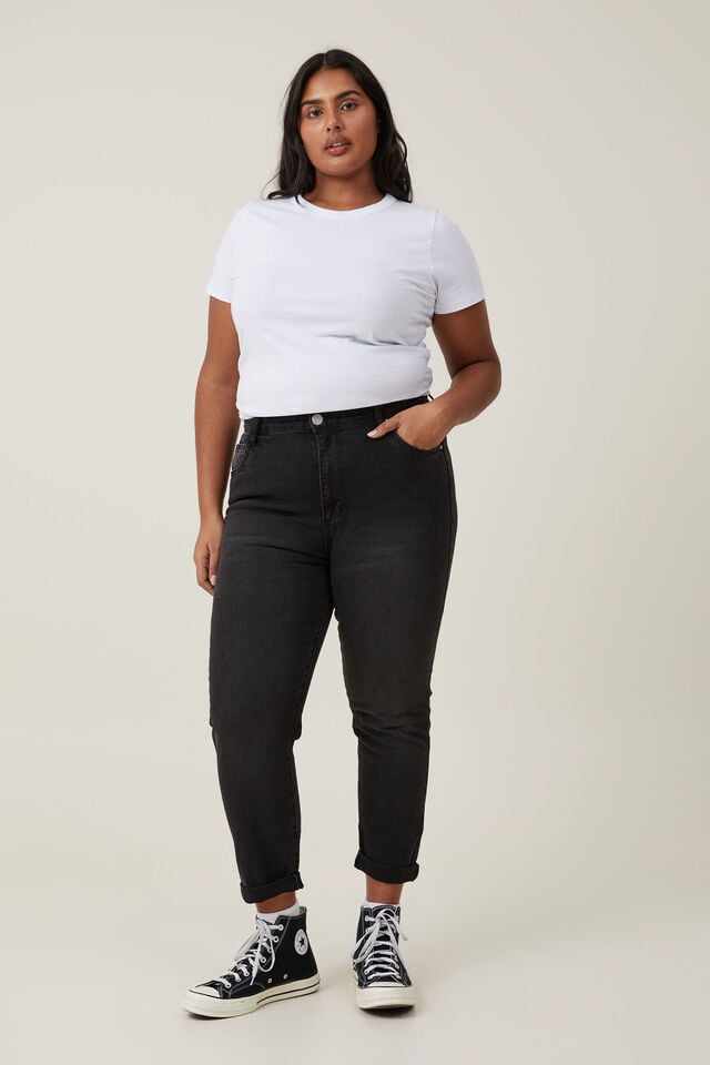 Cotton On Stretch Mom Jean Black Pepper