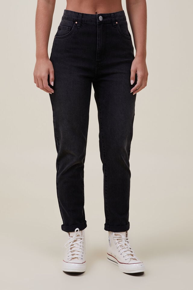 Cotton On Stretch Mom Jean Black Pepper