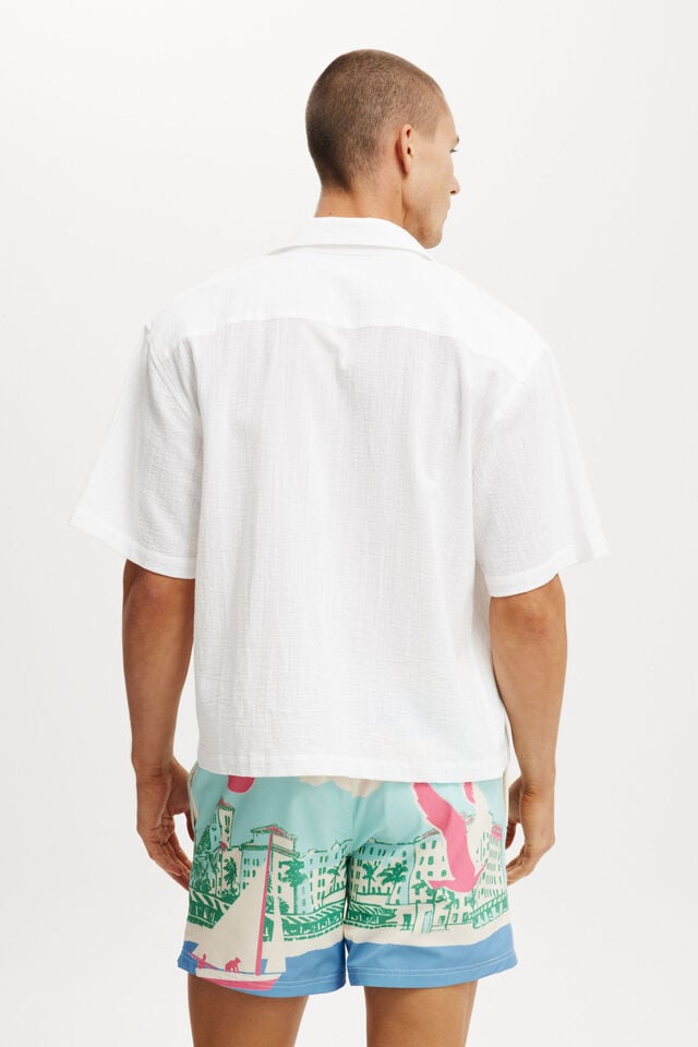 Cotton On Stretch Swim Short Blue Border Print