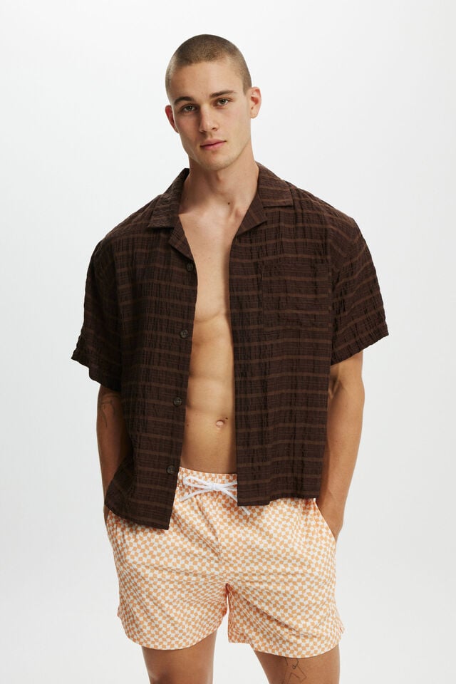 Cotton On Stretch Swim Short Orange Micro