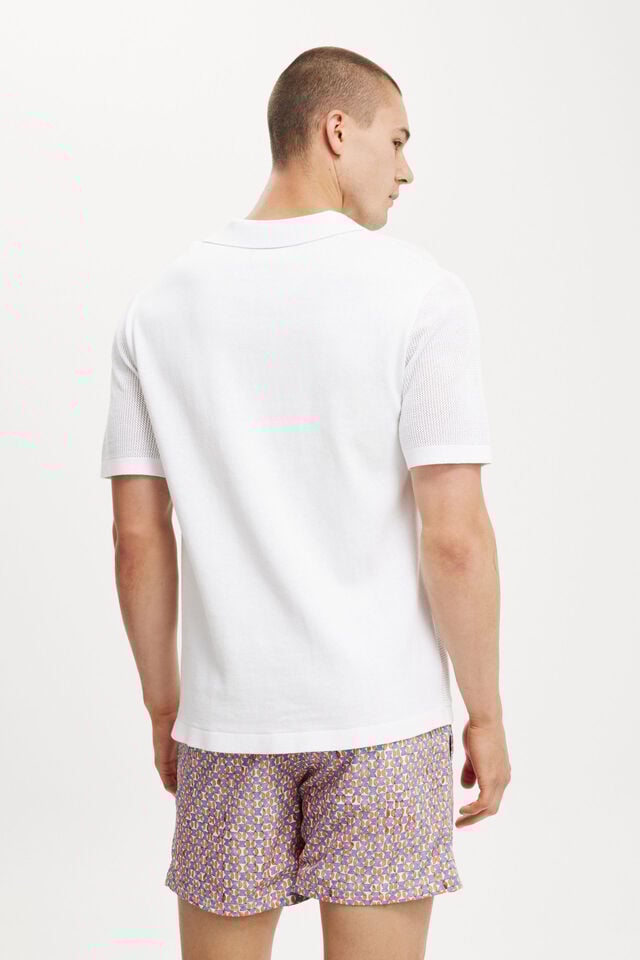 Cotton On Stretch Swim Short Red Blue Micro