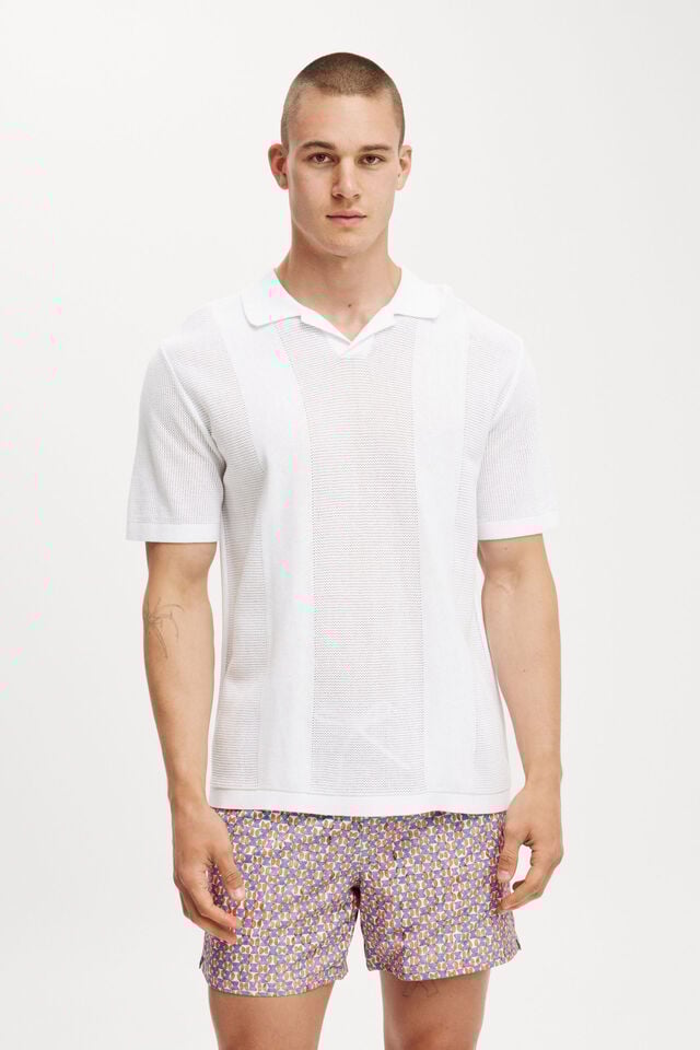 Cotton On Stretch Swim Short Red Blue Micro