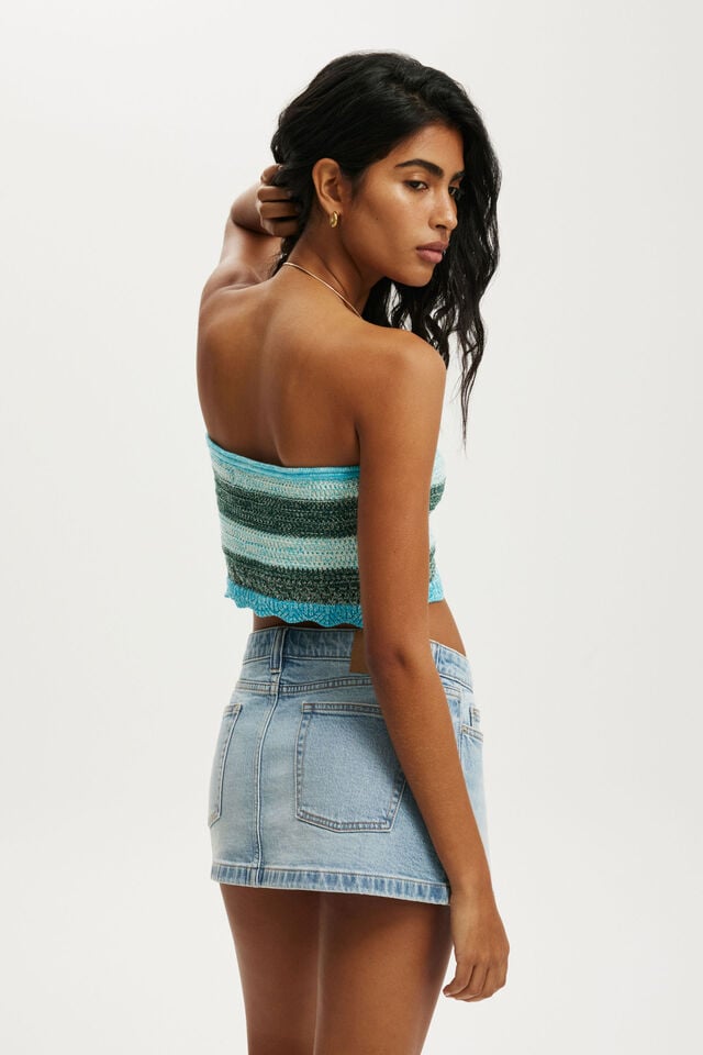 Cotton On Summer Bandeau Crochet Stripe