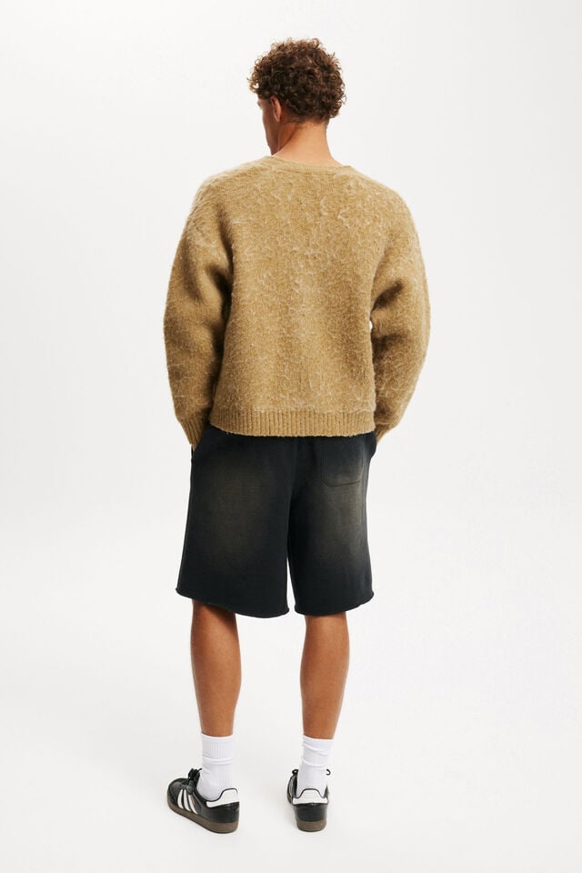 Cotton On Super Baggy Fleece Short Black - Spray