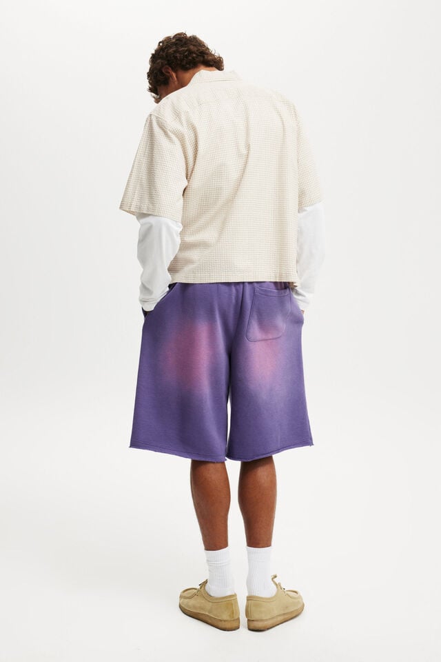 Cotton On Super Baggy Fleece Short Grape / Y2k Wash