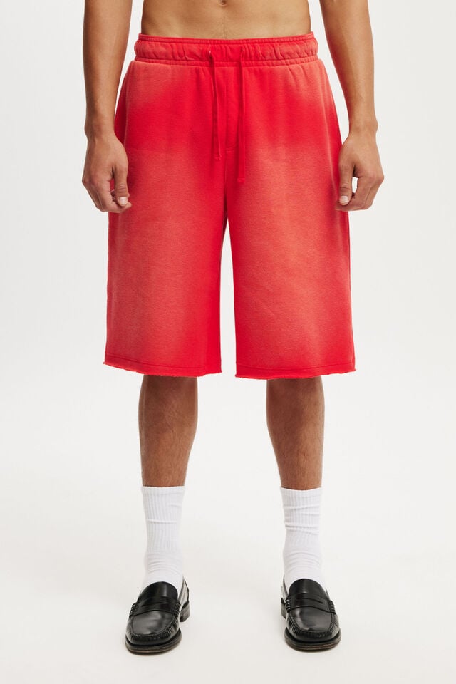 Cotton On Super Baggy Fleece Short Poppy - Spray