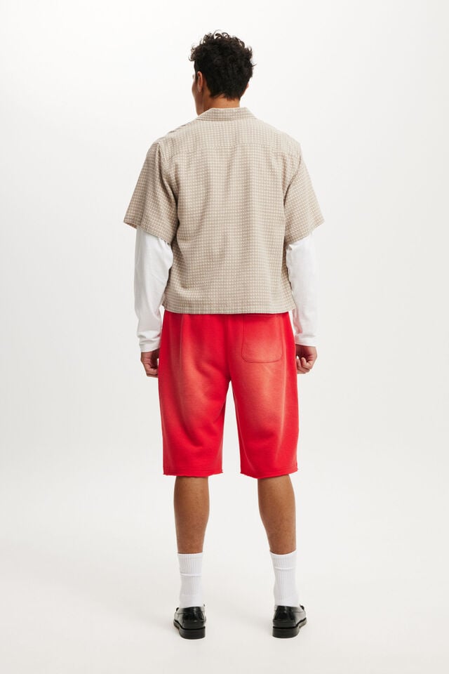 Cotton On Super Baggy Fleece Short Poppy - Spray