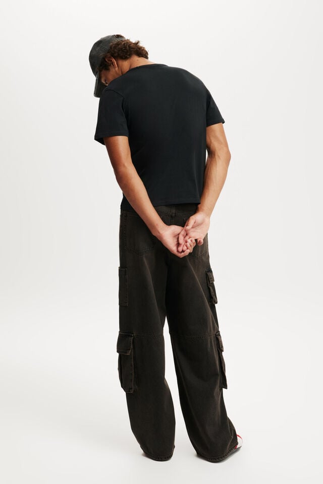 Cotton On Super Baggy Jean Cargo Amber Black