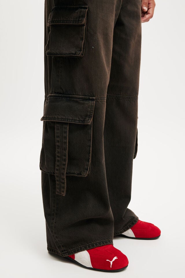 Cotton On Super Baggy Jean Cargo Amber Black