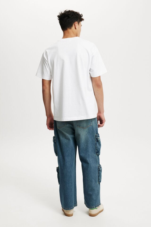 Cotton On Super Baggy Jean Cargo Ditch Blue