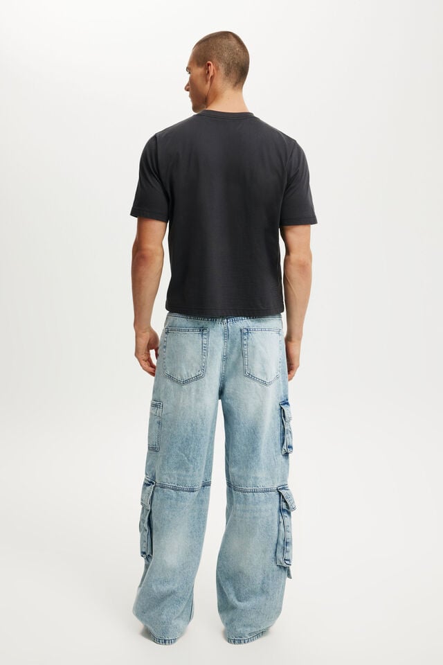 Cotton On Super Baggy Jean Cargo Starlite Blue