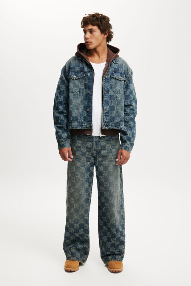 cotton on Super Baggy Jean check up blue