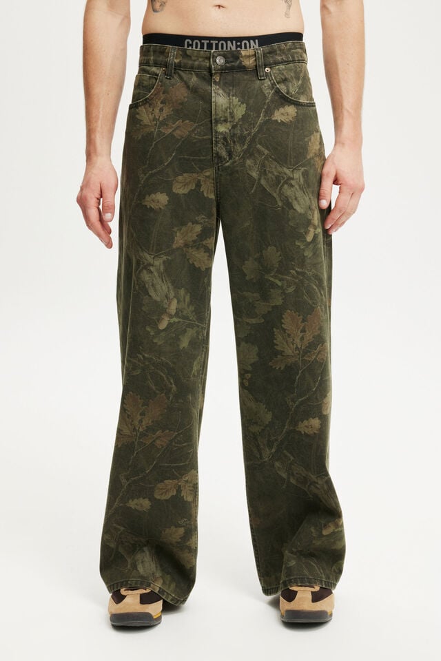 Cotton On Super Baggy Jean Dark Tree Camo