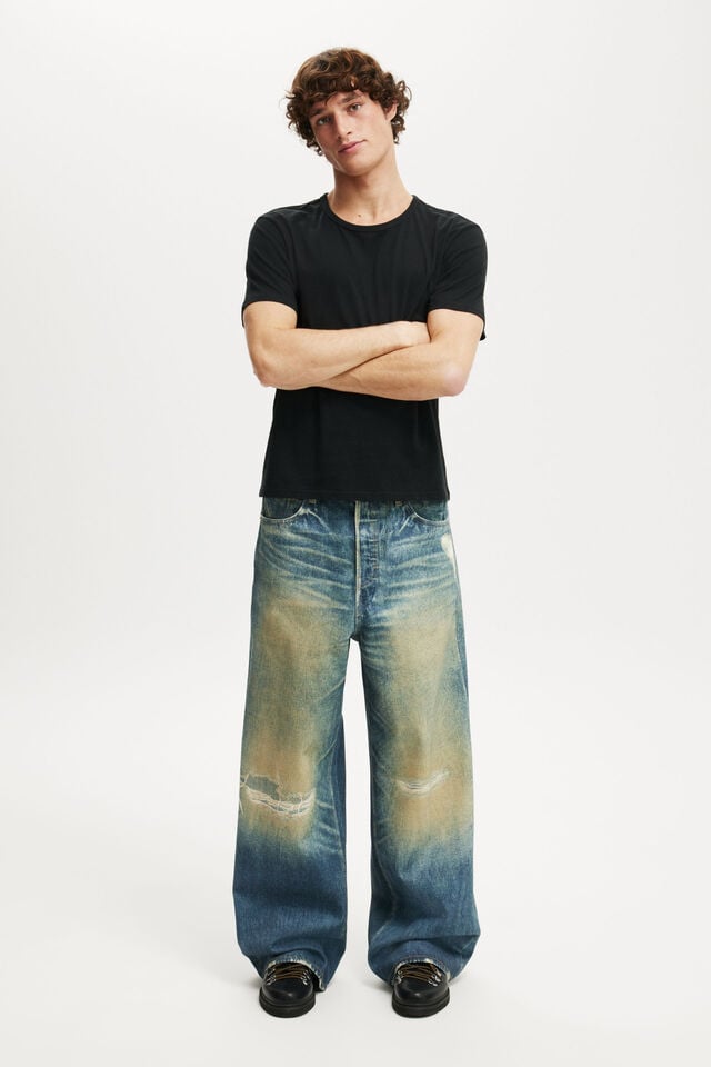 cotton on Super Baggy Jean digital rips blue