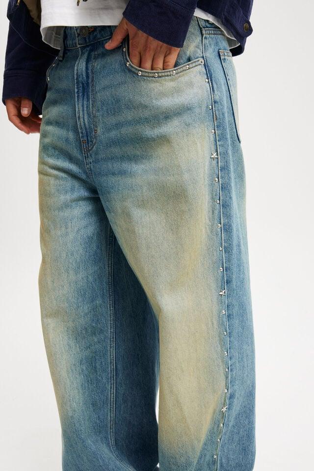 Cotton On Super Baggy Jean Studded Desert Blue