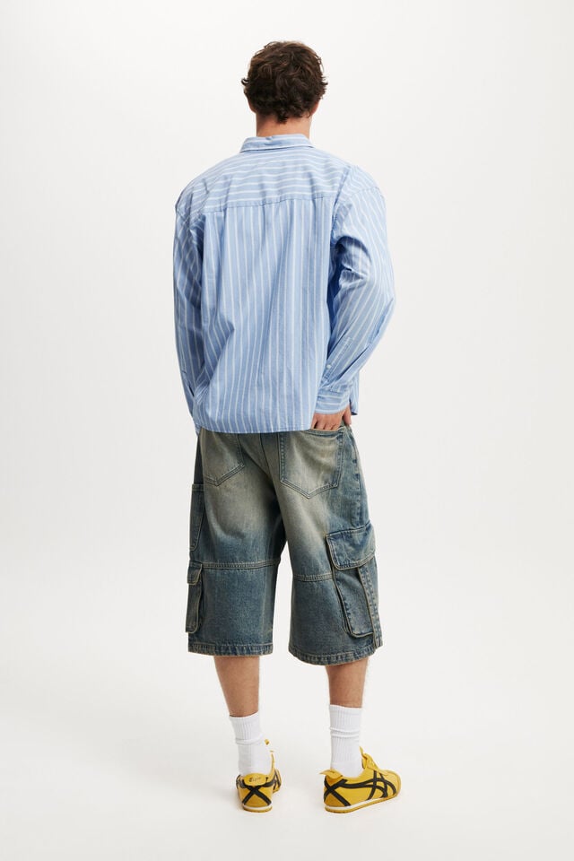 Cotton On Super Baggy Jort Cargo Sandstorm Blue