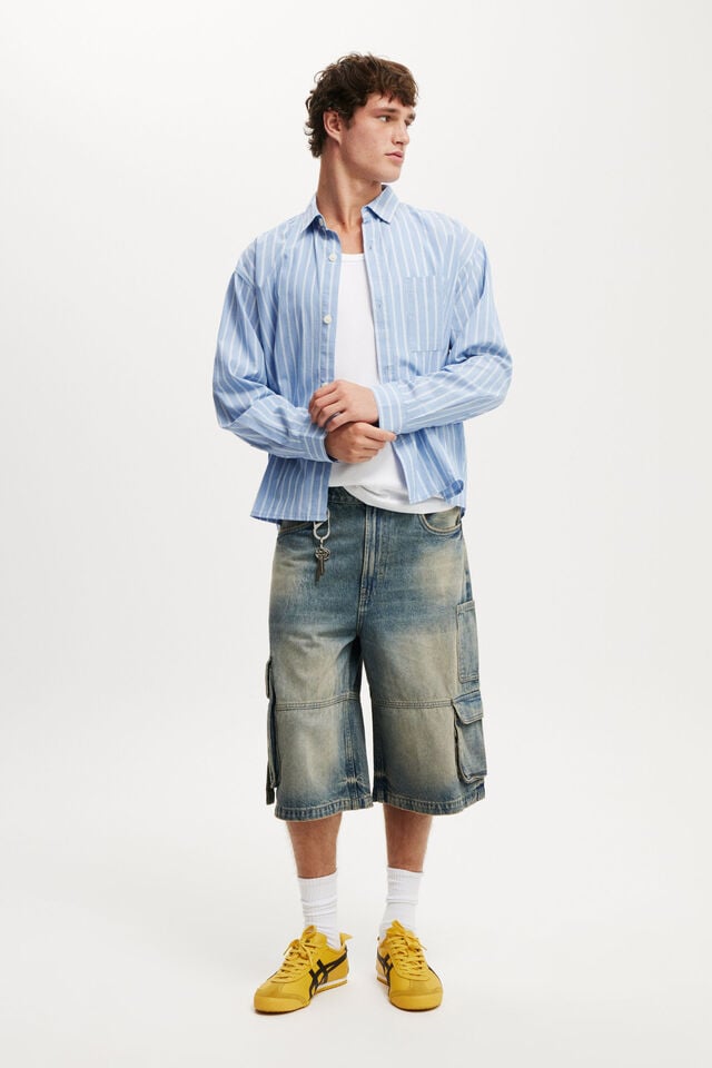 cotton on Super Baggy Jort cargo sandstorm blue