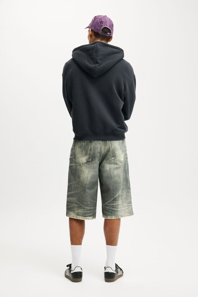 Cotton On Super Baggy Jort Digital Rips Black