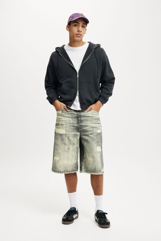 cotton on Super Baggy Jort digital rips black