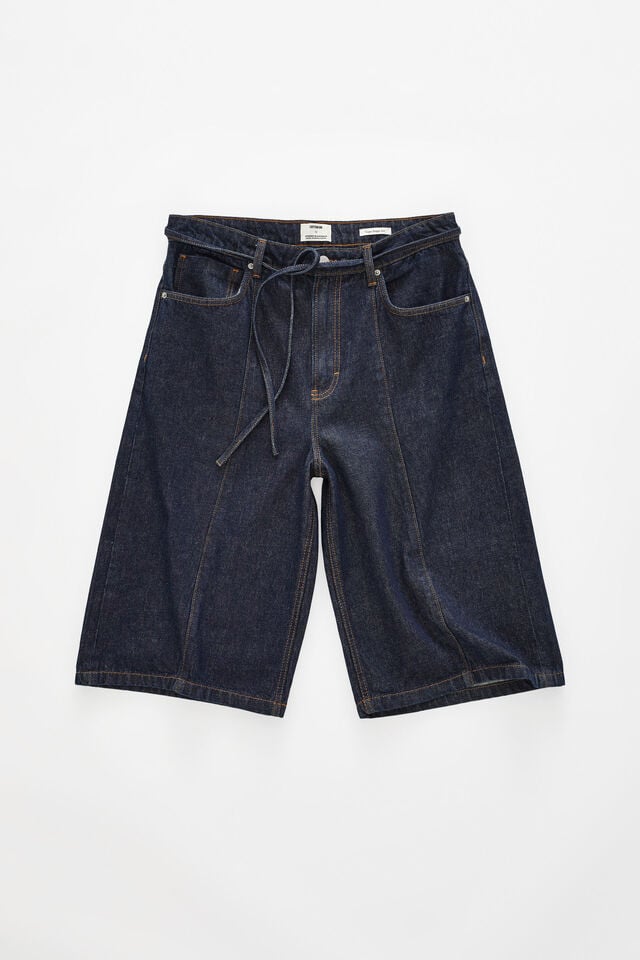 Cotton On Super Baggy Jort Pintuck Shutter Blue