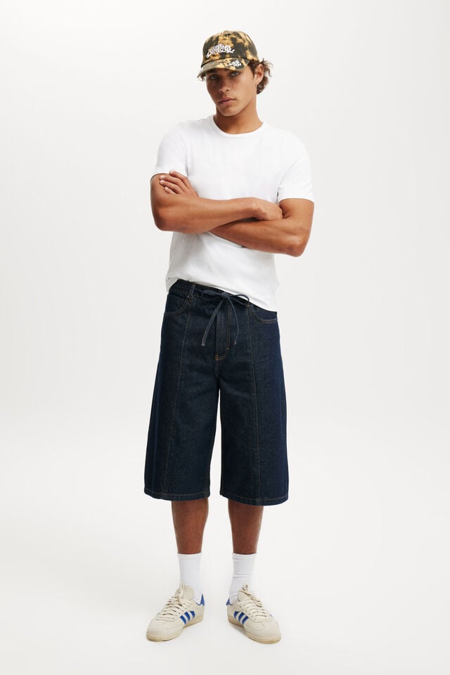 cotton on Super Baggy Jort pintuck shutter blue