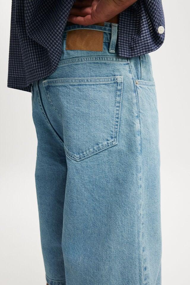 Cotton On Super Baggy Jort Pintuck Sports Blue