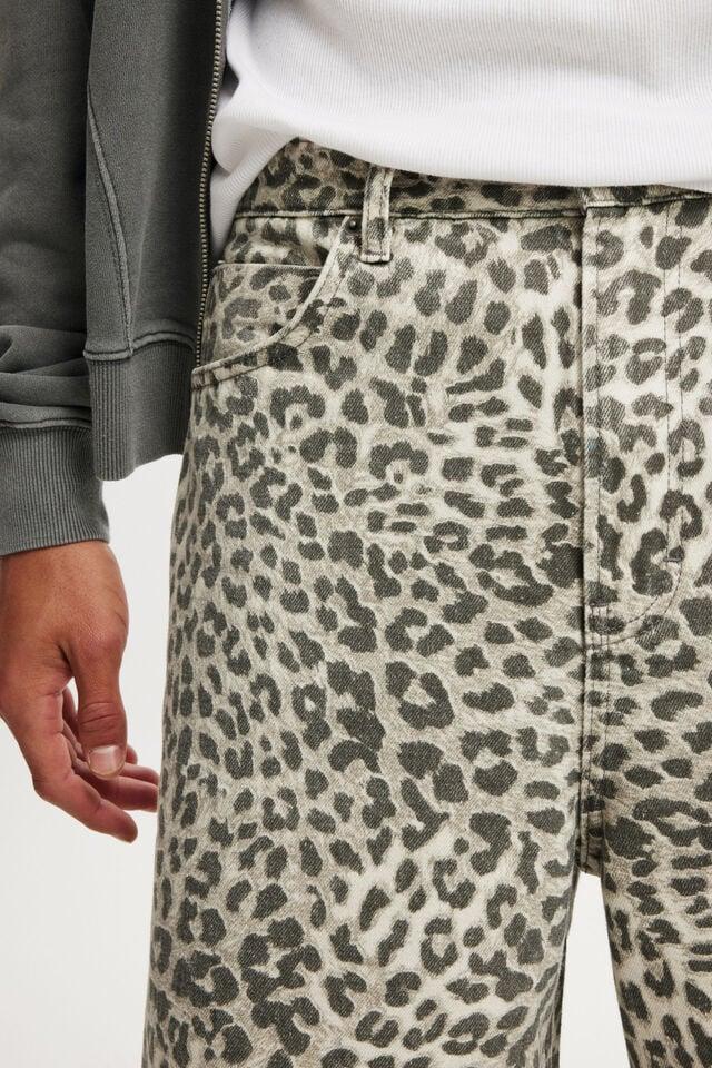 Cotton On Super Baggy Jort Textured Leopard