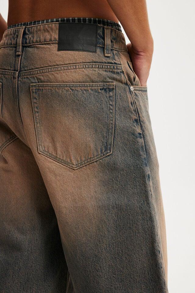 Cotton On Super Baggy Jort Trippin Blue