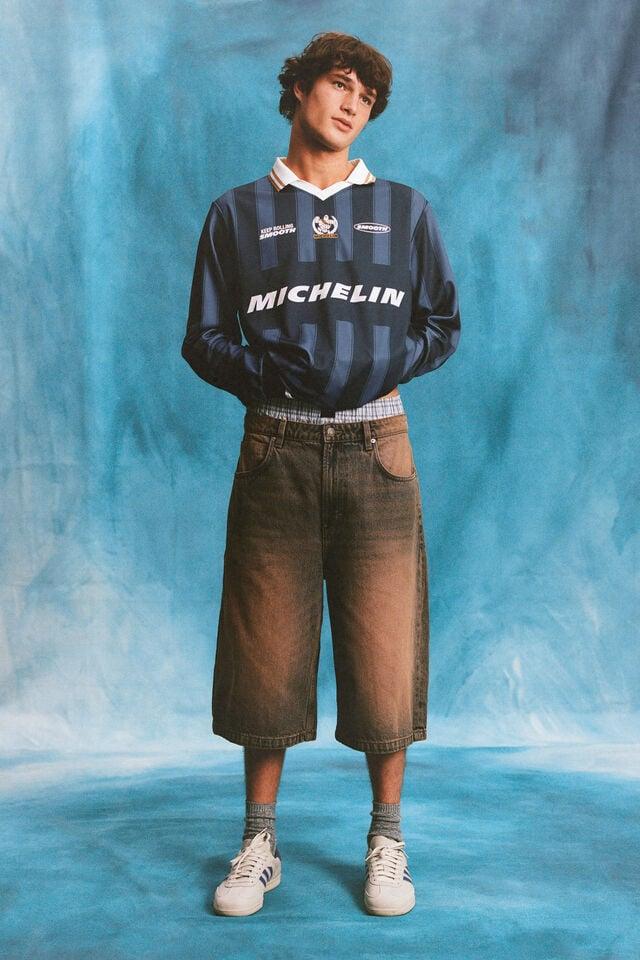 cotton on Super Baggy Jort trippin blue