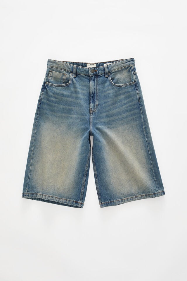Cotton On Super Baggy Jort Vertigo Blue