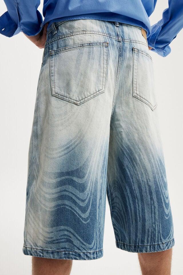 Cotton On Super Baggy Jort Whirlpool Blue