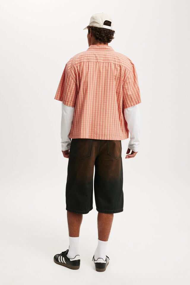 Cotton On Super Baggy Jort Y2k Washed Brown