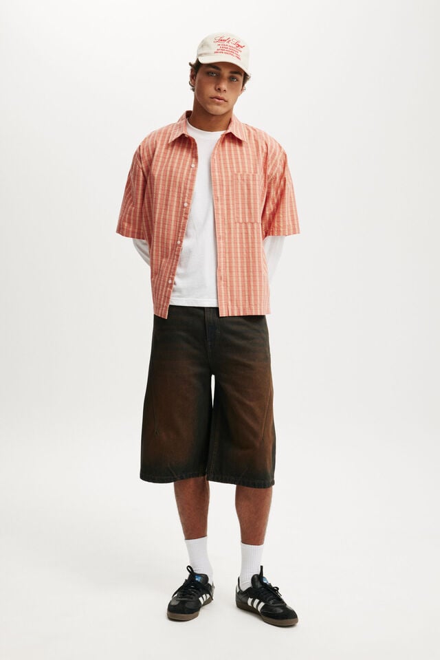 cotton on Super Baggy Jort y2k washed brown