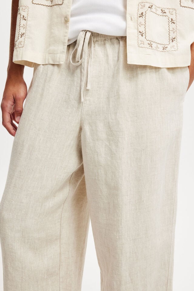 Cotton On Super Baggy Linen Pant Oatmeal