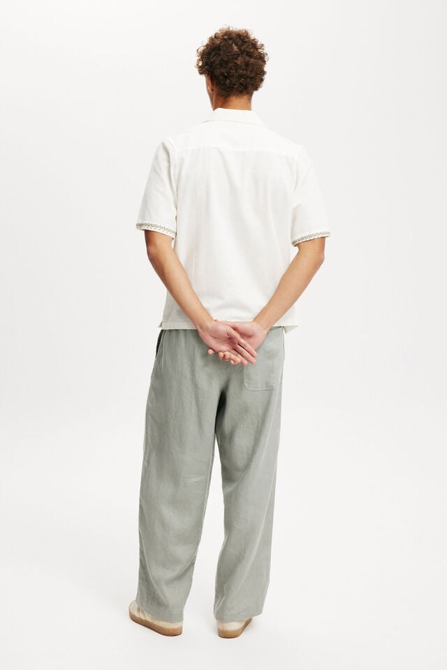 Cotton On Super Baggy Linen Pant Washed Military